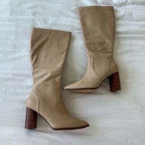 Tan knee high boots
